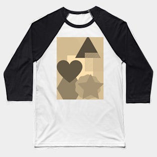 Collage of shapes beige  background Baseball T-Shirt